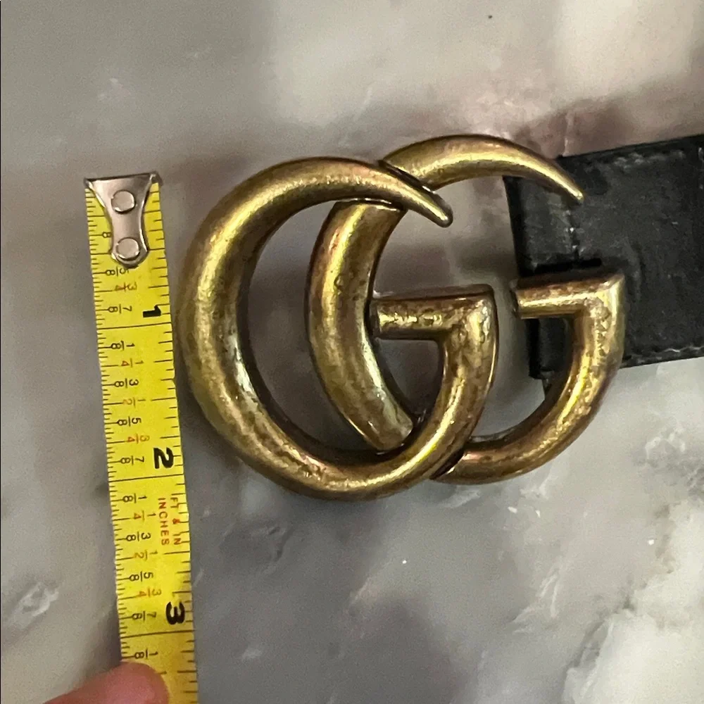 Gucci Marmot Black Leather Belt
